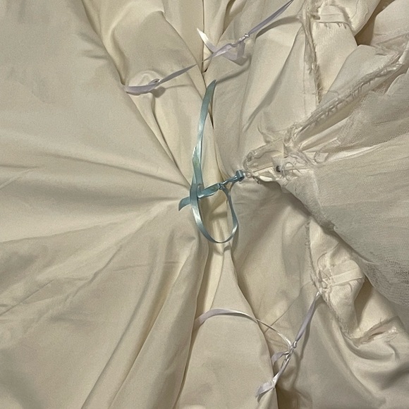 Mori Lee by Madeline Gardner Pleated Bodice Ruched Ball Gown Wedding Dress Sz 16 - Picture 14 of 15